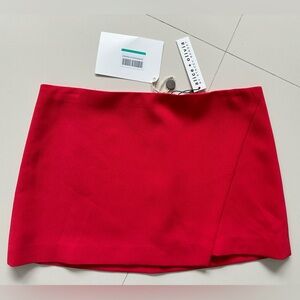 Alice & Olivia Lilia crossover skirt in bright poppy